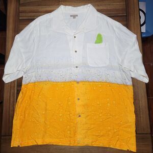 George SS Full Button "Beer" Shirt Lime Pocket - Size 2XL (50-52)